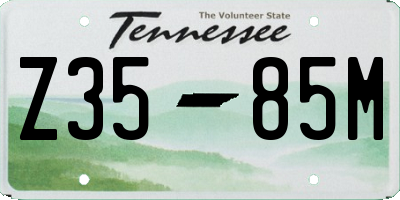 TN license plate Z3585M