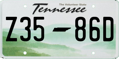 TN license plate Z3586D