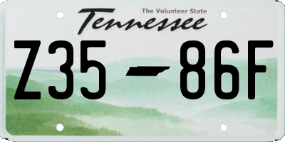 TN license plate Z3586F