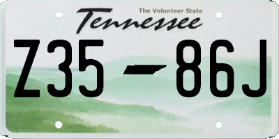 TN license plate Z3586J