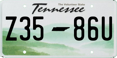 TN license plate Z3586U