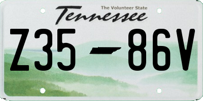 TN license plate Z3586V