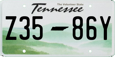 TN license plate Z3586Y