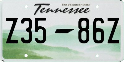 TN license plate Z3586Z