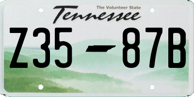TN license plate Z3587B