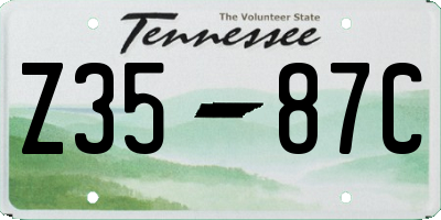 TN license plate Z3587C
