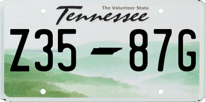 TN license plate Z3587G