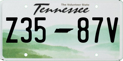 TN license plate Z3587V