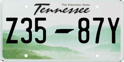 TN license plate Z3587Y