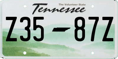 TN license plate Z3587Z