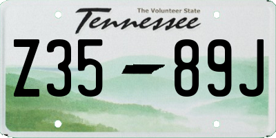 TN license plate Z3589J