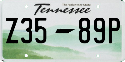TN license plate Z3589P