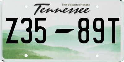 TN license plate Z3589T