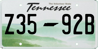 TN license plate Z3592B