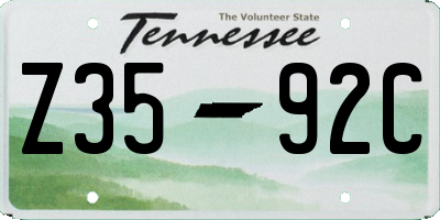 TN license plate Z3592C
