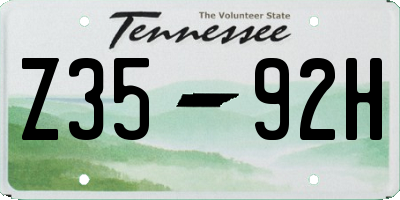 TN license plate Z3592H