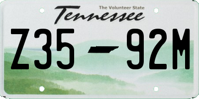 TN license plate Z3592M