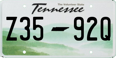 TN license plate Z3592Q