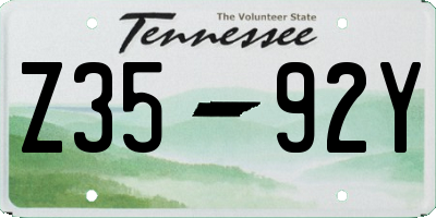 TN license plate Z3592Y