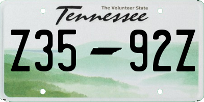 TN license plate Z3592Z