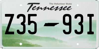 TN license plate Z3593I