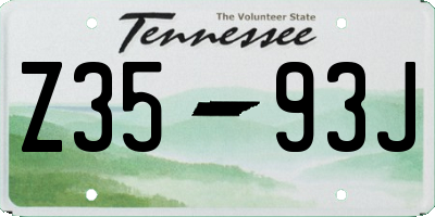 TN license plate Z3593J