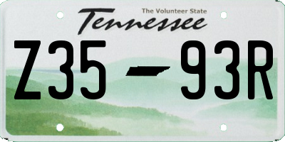 TN license plate Z3593R