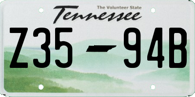 TN license plate Z3594B