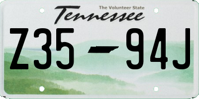 TN license plate Z3594J