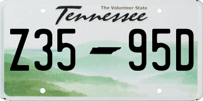 TN license plate Z3595D