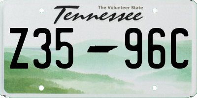 TN license plate Z3596C