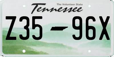 TN license plate Z3596X