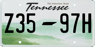 TN license plate Z3597H