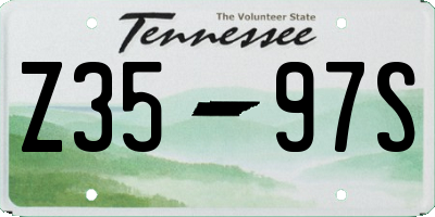 TN license plate Z3597S