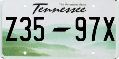 TN license plate Z3597X