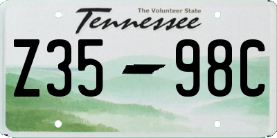 TN license plate Z3598C