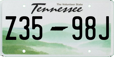 TN license plate Z3598J