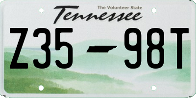 TN license plate Z3598T