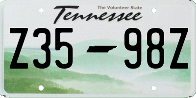 TN license plate Z3598Z