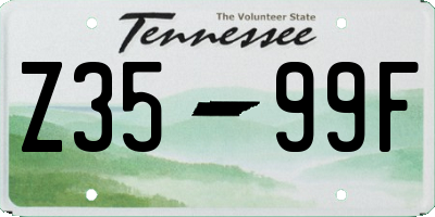 TN license plate Z3599F