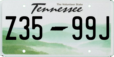 TN license plate Z3599J