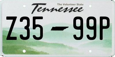 TN license plate Z3599P