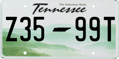 TN license plate Z3599T