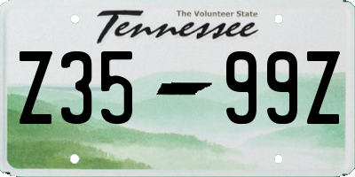 TN license plate Z3599Z