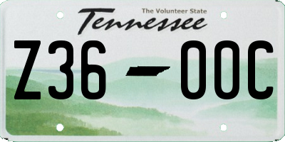 TN license plate Z3600C
