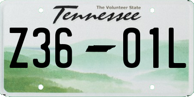 TN license plate Z3601L