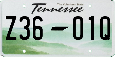 TN license plate Z3601Q