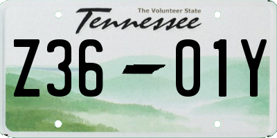 TN license plate Z3601Y