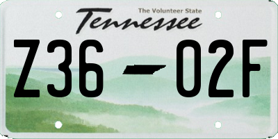 TN license plate Z3602F