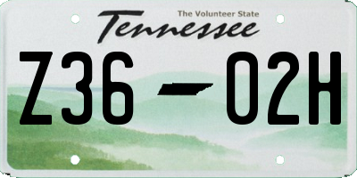 TN license plate Z3602H